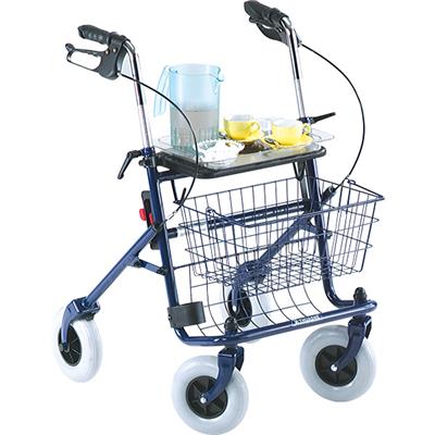 Rollator Quatro incl looprem & stokkenbak blauw < 130 kg - TotaalThuisZorg